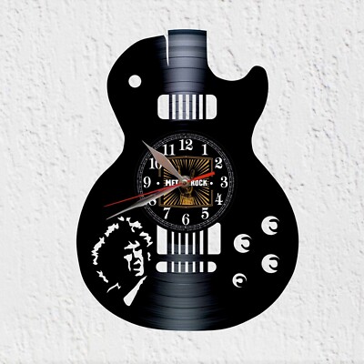 Vinyl Schallplattenuhr E-Gitarrenform Gary Moore Rock Blues