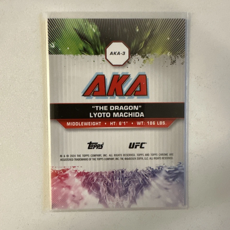 2024 Topps Chrome UFC AKA The Dragon Refractor Lyoto Machida #AKA-3 GOLD /50 - Image 2 of 2