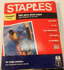 Staples Professional High Gloss Photo Paper for Inkjet Printers 100 sheets 4"x6"