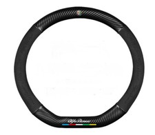 Coprivolante 15" in pelle PU + fibra di carbonio per Alfa Romeo tutte le auto