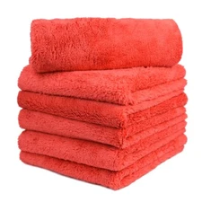 450 GSM Premium Plush Microfiber Towel Professional car Wash Drying Cleaning Red