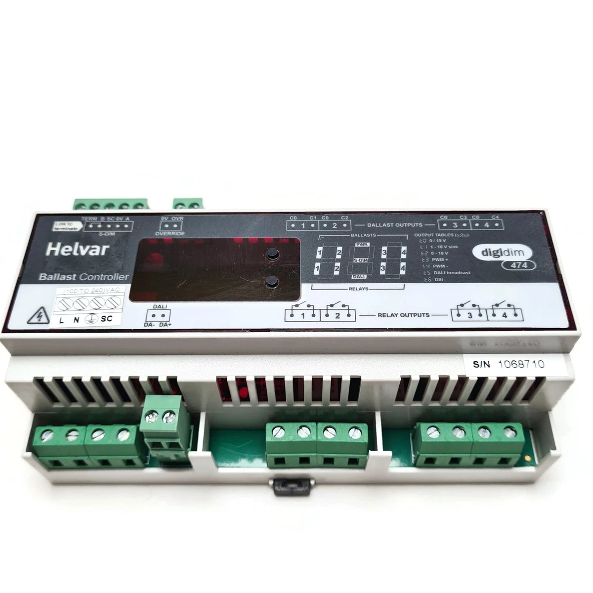 Helvar Ballast Controller Type digidim 474. DIN 4x16 A. DALI S