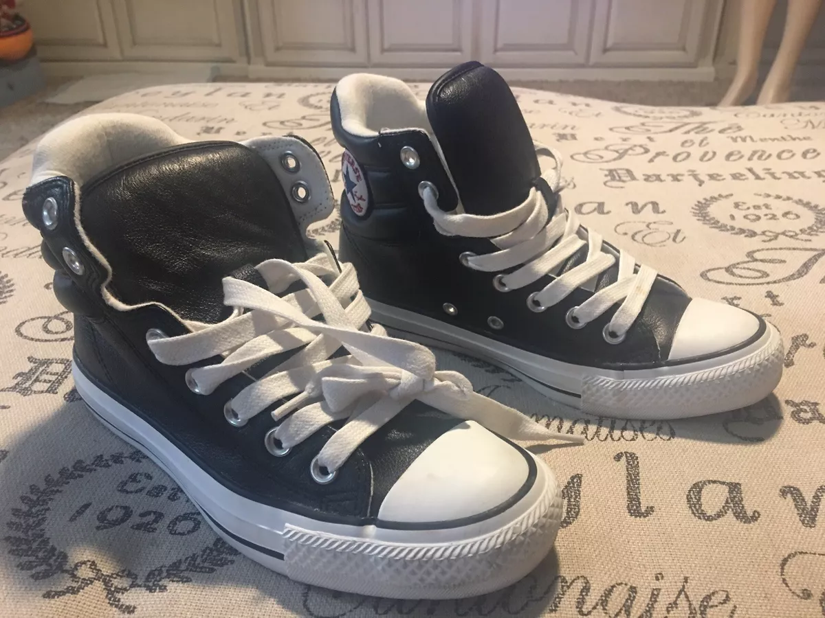 Converse Taylor Leather Hi Black Sneaker 109206 Men Women's 6 eBay