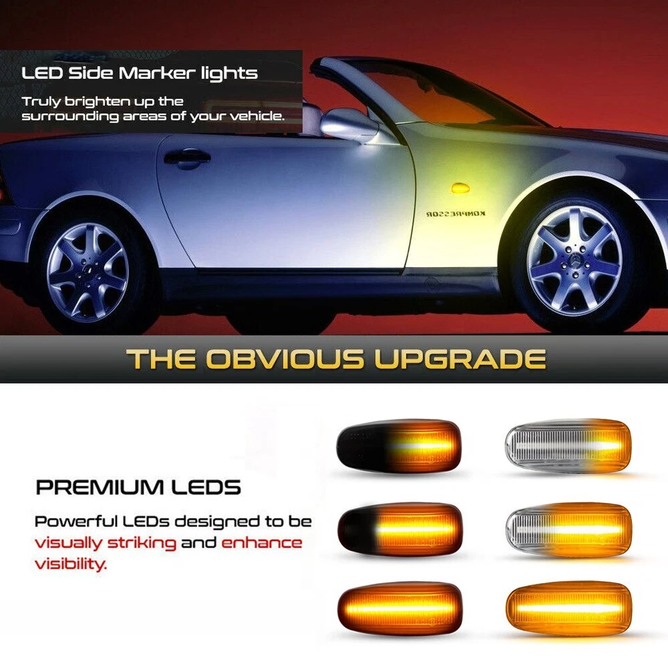 Luz intermitente LED dinámica LED para Benz Clk W202 W210 W208 W638 R170 2 piezas Foto 3 de 4