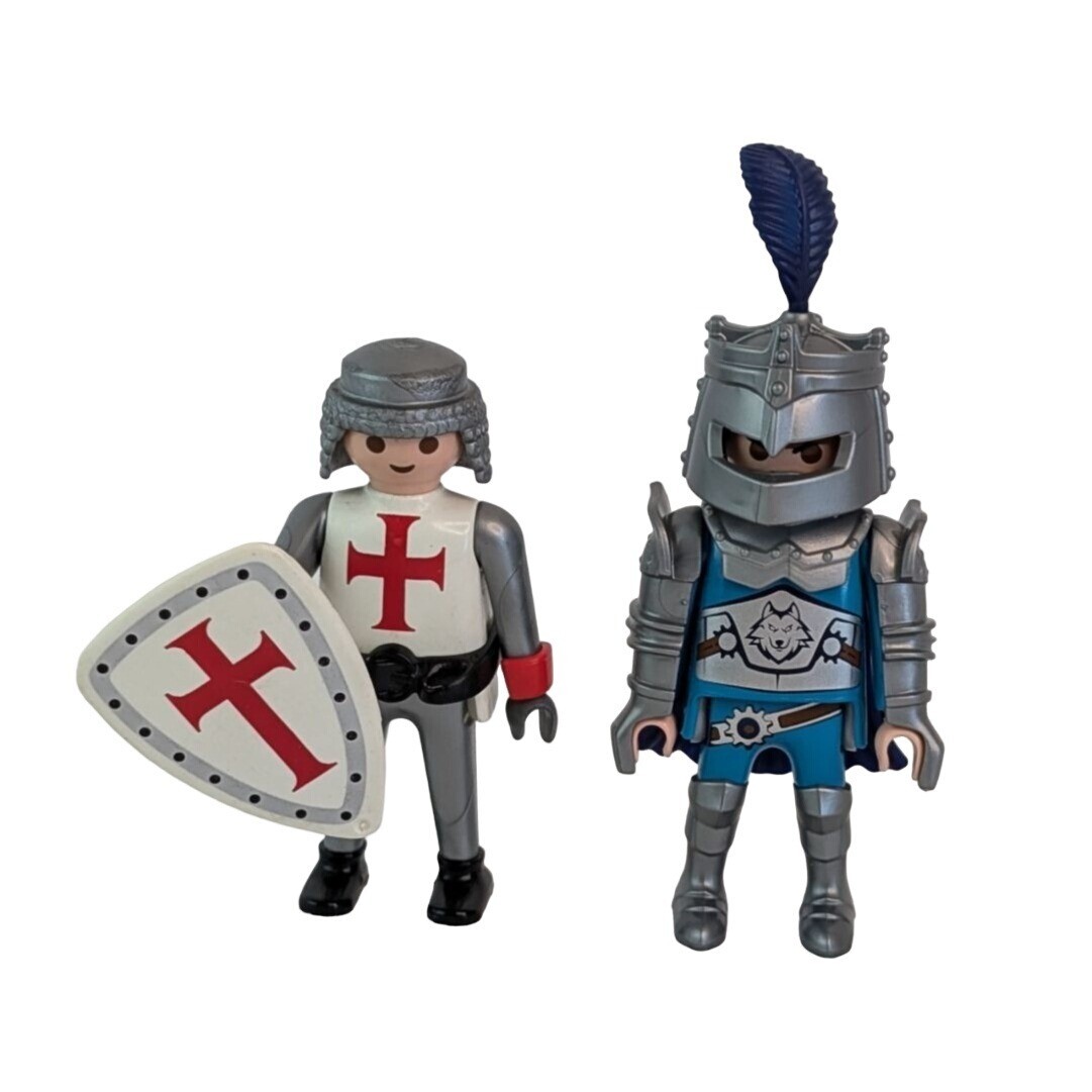 Playmobil Toy Figures Ritter 70939 Gray Blue Wolf Knight & Medieval Crusader-image