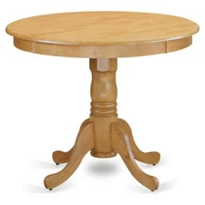 East West Furniture Antique 36" Round Wood Dining Table in Oak