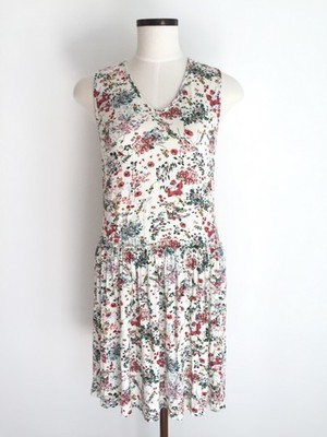 Sommer Kleid Viskose Blumen Weiss Selected Touch Size S Neu
