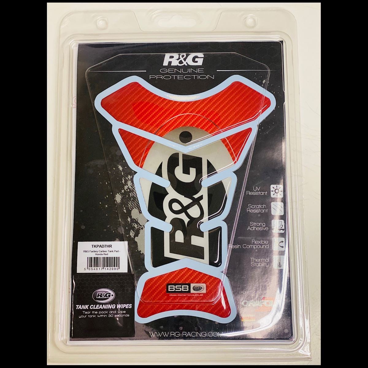 R&G Tank Pad Factory Carbon Red Honda Universal