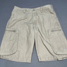Nike Mens Cargo Shorts Khaki Tan Ripstop Cotton Size 32 613644-235 -6037