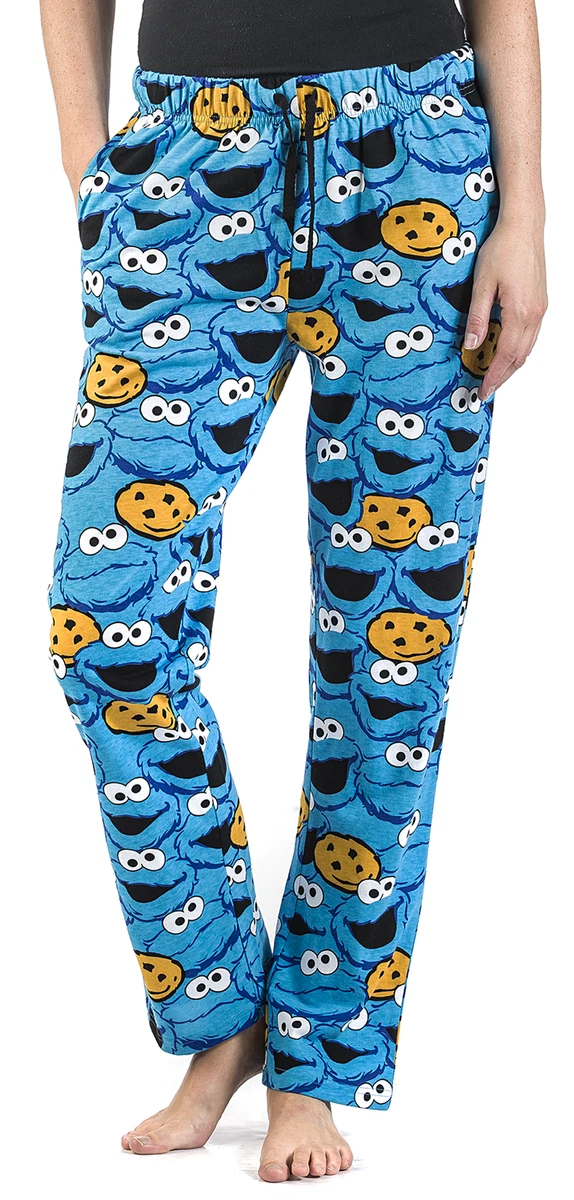 Sesame Street Pyjama-Hose Damen Krümelmonster - Gesicht blau