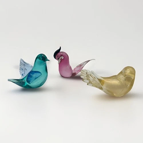 Vintage Murano Art Glass Birds Set of 3 – Ceramica Veri Italy – Mid Century