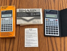 Vintage Sharp EL-545S Solar Cell Battery Pocket Scientific Calculator with Case