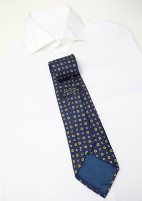 Unbranded Tie Herren Einheitsgröße Blau Blumenmuster Reine Seide Spitz