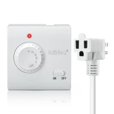 Adjustable Thermostat, Briidea Plug in Heating & Cooling Thermostat with LED ...