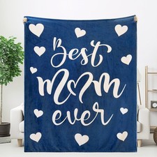 Throw Blankets Gift for Mom from Daughter Son, Best Mom Ever Blanket for Moth...