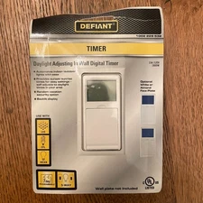 New Defiant Daylight Adjusting In Wall Digital Timer 7 Day Programmable 3-Way 