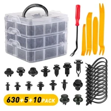 645Pcs Car Retainer Auto Fasteners Push Trim Plastic Clips Pin Rivet Bumper Kit