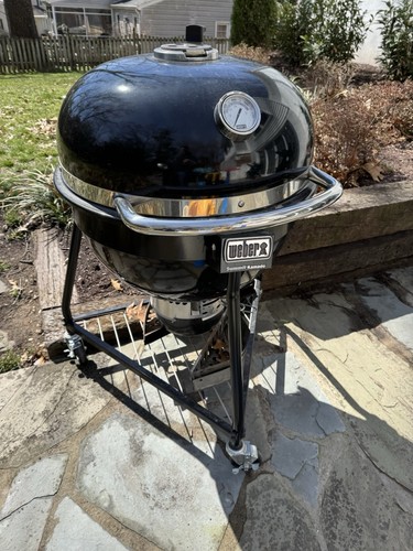Weber 24" Kamado E6 Charcoal Grill With Slow And Sear Low Profile and Cover