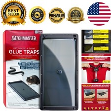 Rat, Snake and Mouse Traps 10Pk, Large Bulk Glue Rat Traps for Home, Adhesive...