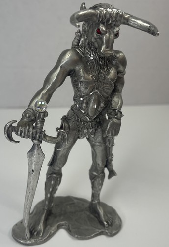 Rare 1980 Rawcliffe Pewter Minotaur Warrior Figurine D&D Fantasy Vintage
