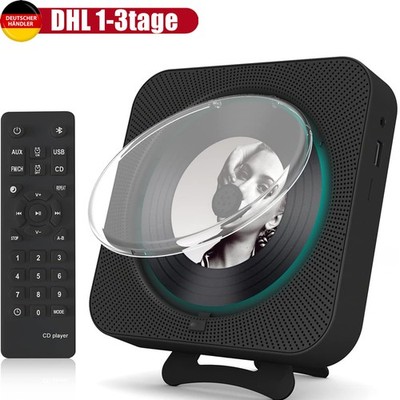 CD Player Tragbar Bluetooth HiFi Lautsprecher Desktop Wandmontiertes FM Radio