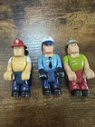 Vintage Fisher Price Husky Helper Construction Worker Firefighter Police Set Of3