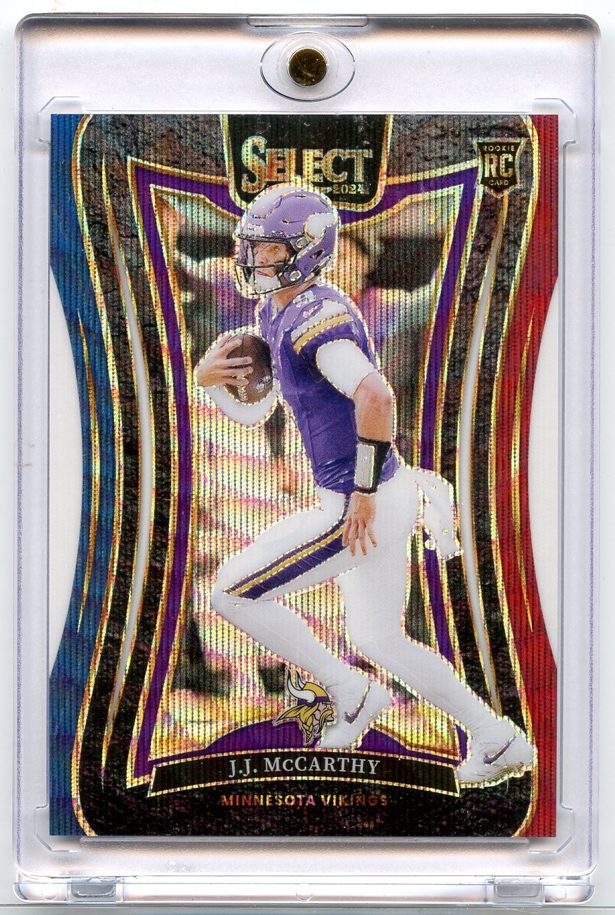 J.J. McCarthy 2024 Panini Select Tri-Color Prizm #342 SN,RC,/149