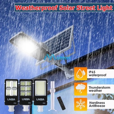 10000W Solar Street Flood Light Commercial Outdoor Dusk to Dawn Wall Lamp+Pole
