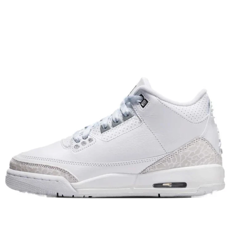 NWOB Air Jordan 3 'Pure Money' White Sneakers, Size 6Y DM0967-111