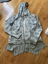 Logo Lori Goldstein  Hoodie Jacket Chiffon Hem NWT Small A305481