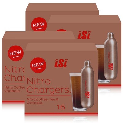 iSi Nitrokapseln/Nitro Chargers 16 Kapseln für Kaffee, Tee, Cocktails (4er Pack)