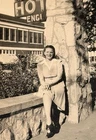 Neon Hotel Sign & Beautiful Woman 1940s Vintage Photo Fashion News Funny Pages