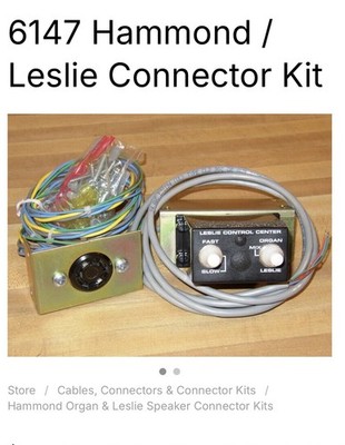 Hammond/Leslie 6147 Connector Kit for Organ w/ Control Switch, Cable & Hardware 
