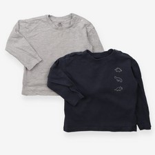 Marks and Spencer Dino Long Sleeve T-Shirts 2 Pack Cotton Kids, 18-24 months