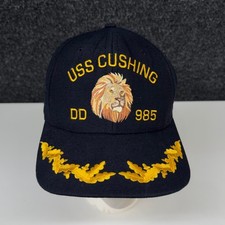 Vintage USS Cushing DD 985 Navy Ship Hat The Corps Made in USA Snapback Blue