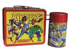 Previews Exclusive Tin Titans THE AVENGERS Lunch Box w/Thermos! FREE SHIPING
