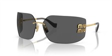 Miu Miu Gold Dark Grey Women's Sunglasses New MU 54YS 80mm 5AK5S0