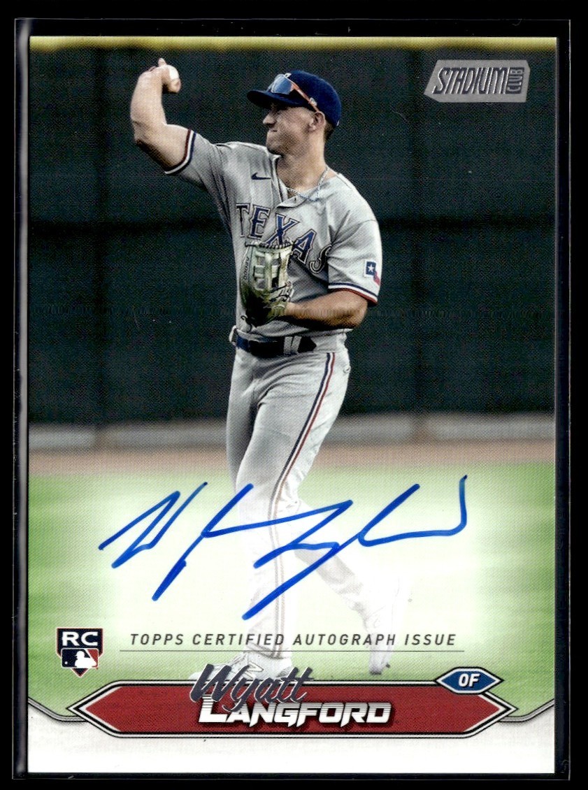 2024 Topps Stadium Club Autographs Wyatt Langford RC Auto Texas Rangers