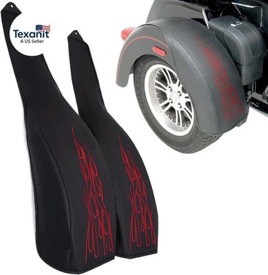 PU Leather Flame Rear Trike Fender Bra for Harley Tri Glide Ultra Classic FLHTCU