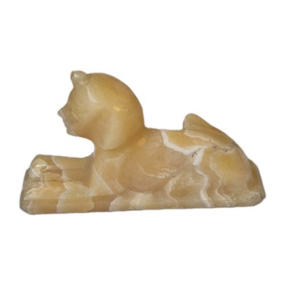 Sphinx Onyx Stone Carving Egypt Statue Paperweight Hand Carved 