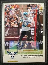 Liam Entenmann 2025 Premier Lacrosse League PLL Base Auto Card (C)