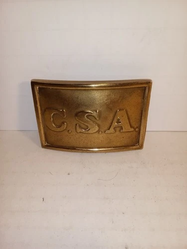 Vintage Brass C.S.A. Repro Belt Buckle Civil War Confederate