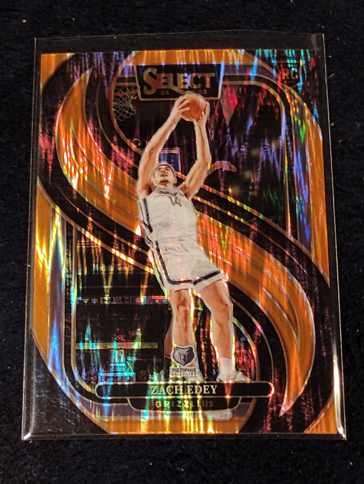 2024-25 Panini Select Basketball Concourse Orange Flash Prizm #98 Zach Edey (RC)