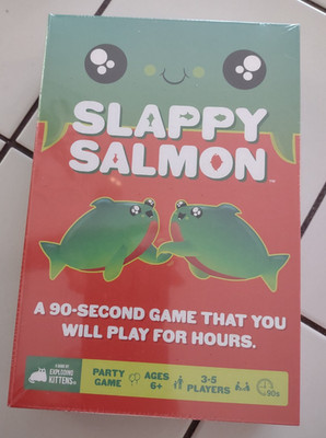 SLAPPY SALMON FAST PACED PARTY GAME BY EXPLODING KITTENS 3 TO 5 PLAYERS AGES 6+