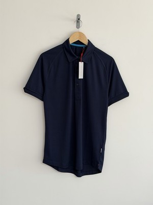 Orlebar Brown Sport Polo Shirt Navy Blue Sebastian Sport Mens Large New 