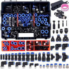 210PCS Air Line Quick Connect Fittings Kit Push to Connect Pneumatic Hose Set
