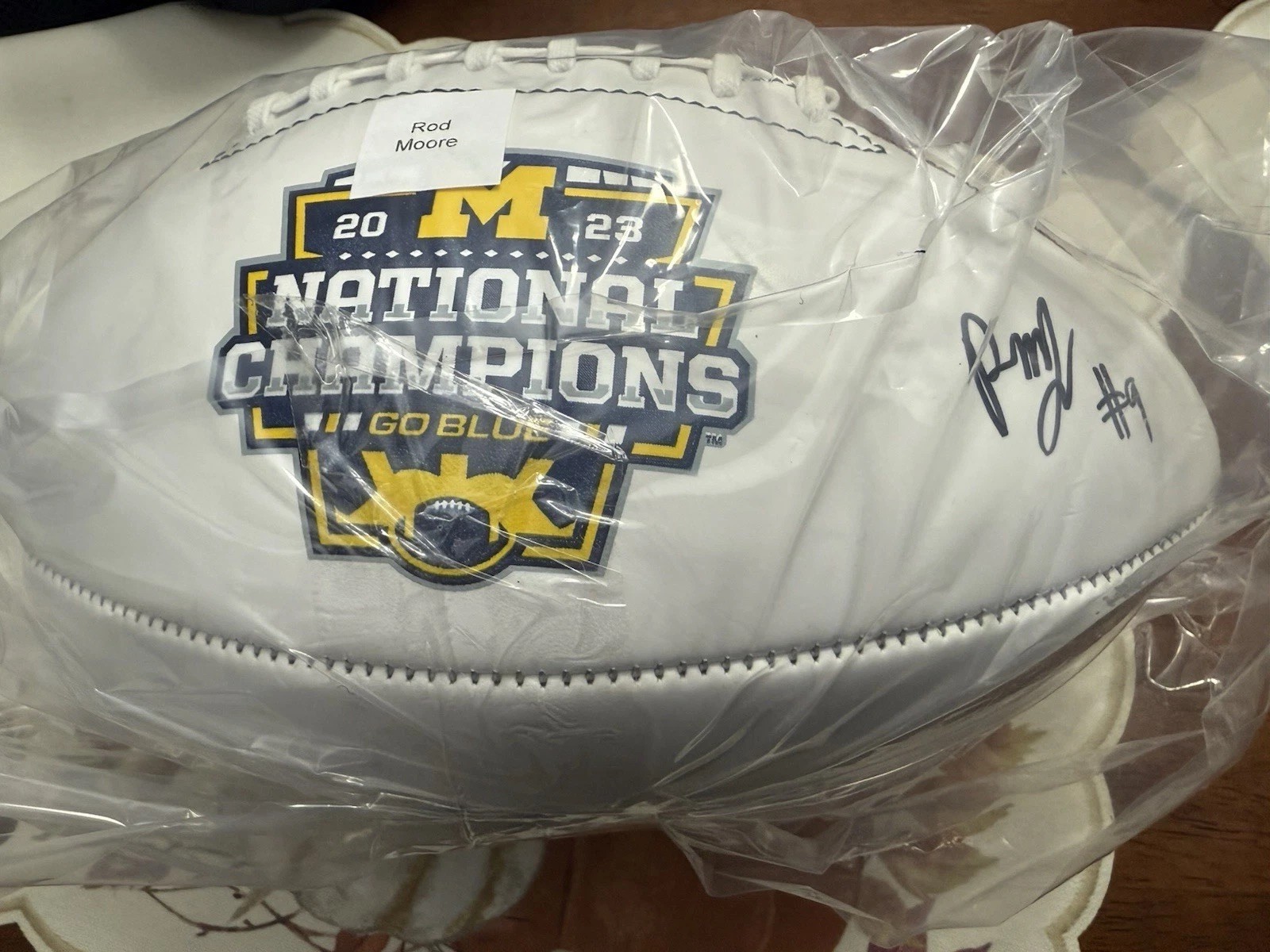 Rod Moore Autographed Signed Michigan Wolverines Football (Schwartz COA) 