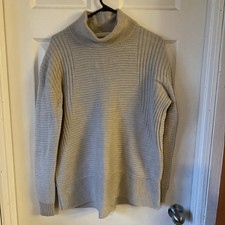 Athleta Cowl Neck Sweater Oatmeal Heather Beige Knit Pullover Womens Medium
