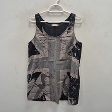 Dr Martens Britain Union Jack Sleeveless Punk Rock Blouse Top Size Large Women's