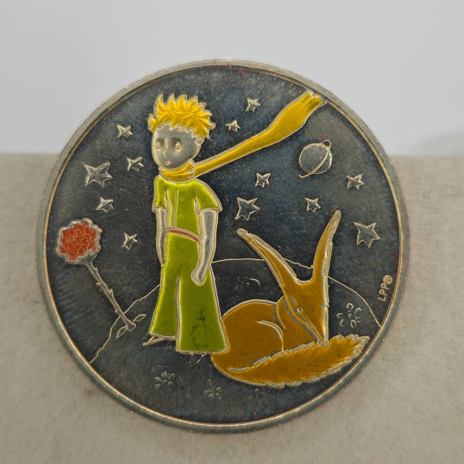 Le Petit Prince Renard Coloré - Médaille Souvenir Monnaie de Paris